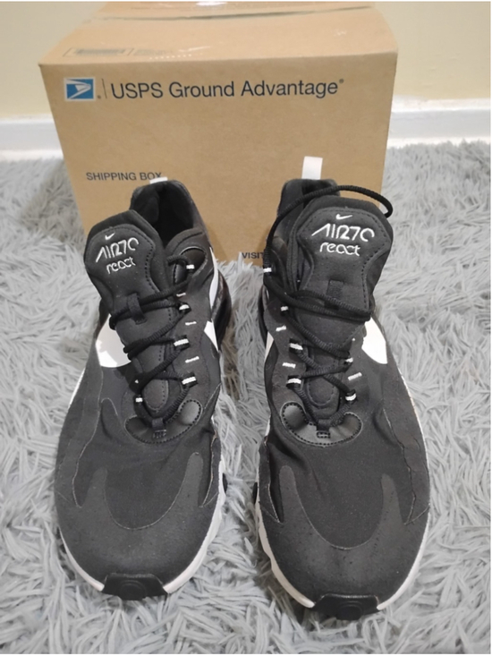 Nike Air Max React 270 Men Size 14 Black White Running Shoes CI3866-004 main image 7